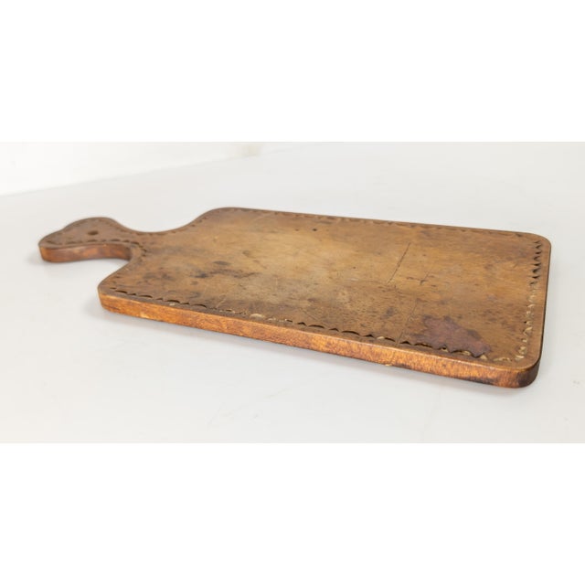 19th Century Primitive Country Chip Carved Maple Cutting Board With Heart For Sale - Image 4 of 10