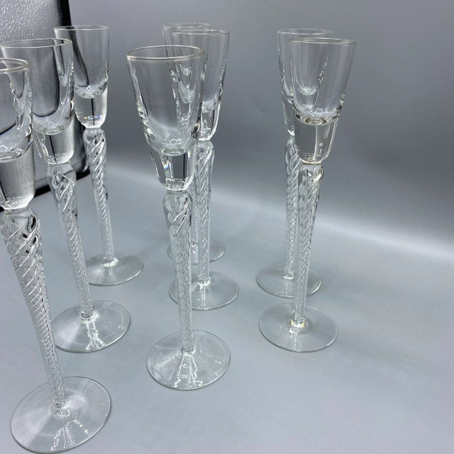 Transparent Bohemia Crystal Crystalex Boc270 Air Twist Aperitif/Cordial Glasses-Set of 8 For Sale - Image 8 of 12