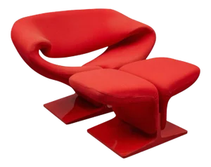 Pierre Paulin for Artifort "Ribbon" Lounge Chair and Ottoman