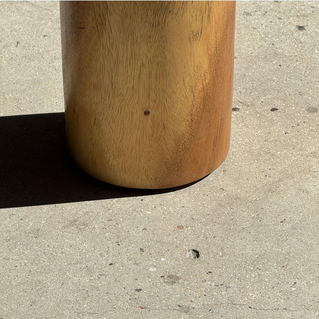 Side Table in Suar Wood with Circular Top and Column Base For Sale - Image 15 of 18