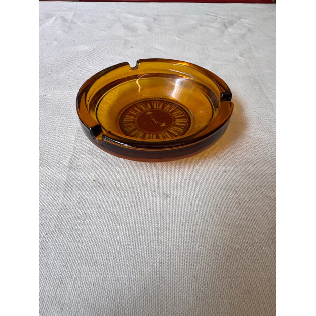 Pair of Vintage Amber Colored Ashtrays For Sale - Image 4 of 10