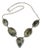 Vintage Prehnite and Sterling Silver Bib Necklace For Sale