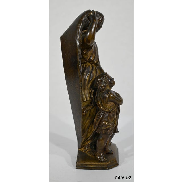 Child Led by an Angel, 1900, Patinated Bronze Sculpture For Sale - Image 12 of 18