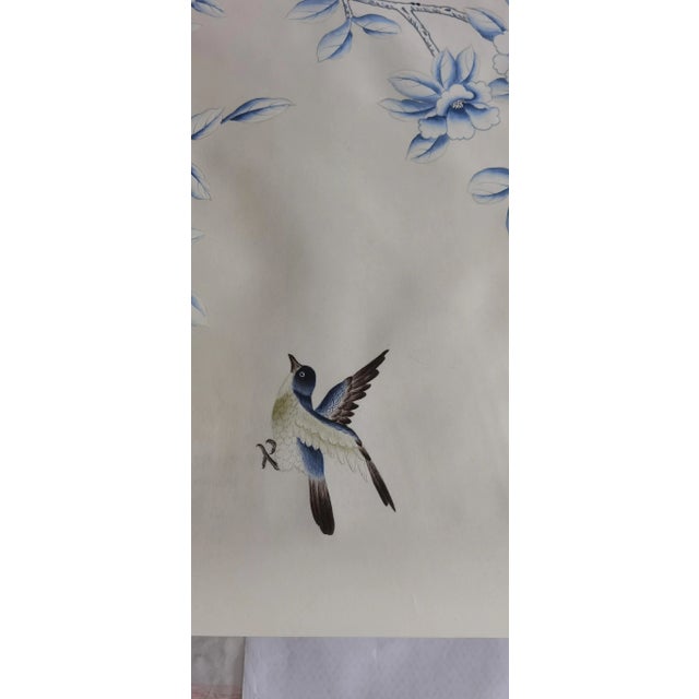 Paper 36" * H100"/Panel * 4ps, 21st Century Porcelain Blue and White Chinoiserie Scenic Wallpaper Murals For Sale - Image 7 of 9