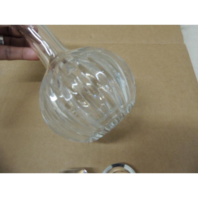 Vintage Small Round Cut Crystal German Decanter Size: 5"D x 9"H