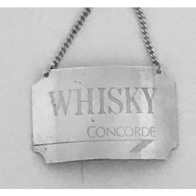 English 1986 Concorde British Airways Sterling Silver Whisky Decanter Tag Label For Sale - Image 3 of 5