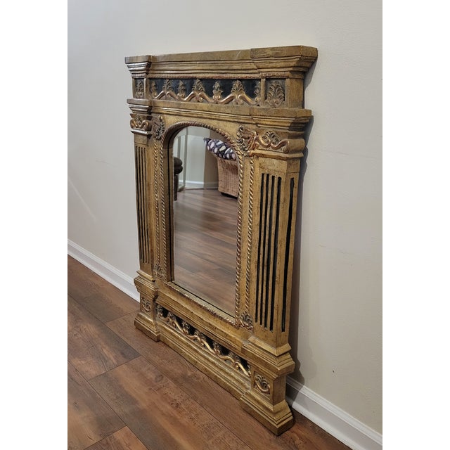 1980s Ornate Wood Wall Mirror For Sale - Image 9 of 11