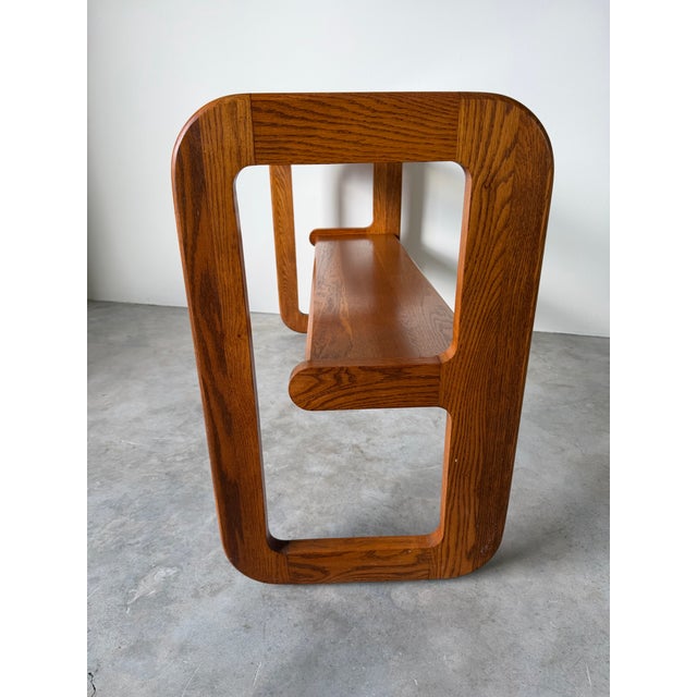 1970s Mid-Century Modern Lou Hodges for Mersman Oak Console / Sofa Table For Sale - Image 12 of 12
