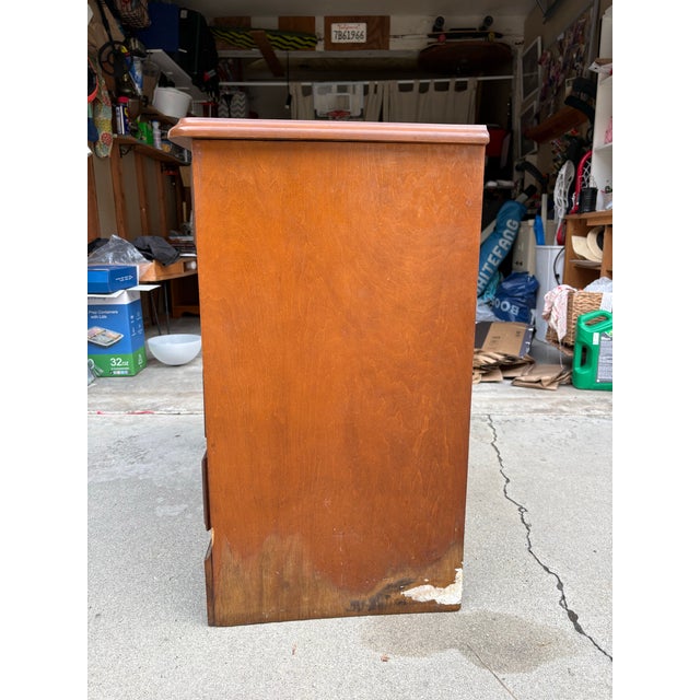 French Provincial 1960s Dixie Four Drawer Dresser With Leather Inset Top For Sale - Image 3 of 5