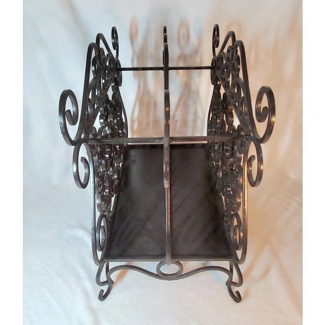 Vintage Twisted Wrought Iron Magazine Rack Chairish