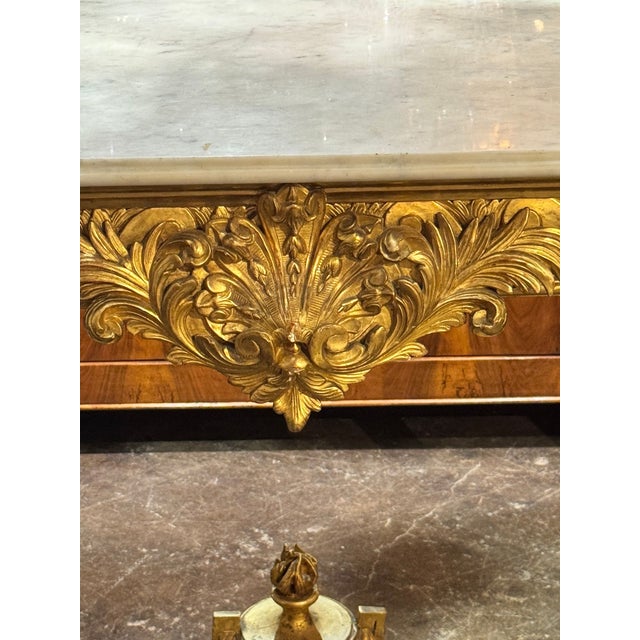 French 19th C. French Louis XV Giltwood Console For Sale - Image 3 of 9
