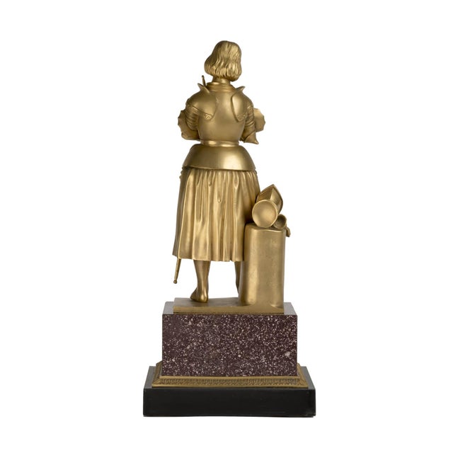 Raingo Frères, Joan of Arc, Paris, 1840, Gilt Bronze For Sale - Image 3 of 6
