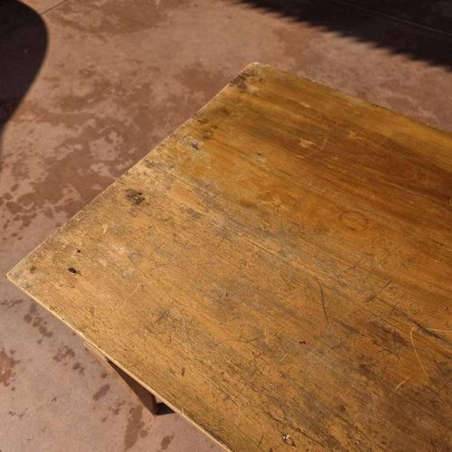 Early 20th Century Wood Writing Desk with Drawer For Sale - Image 3 of 13