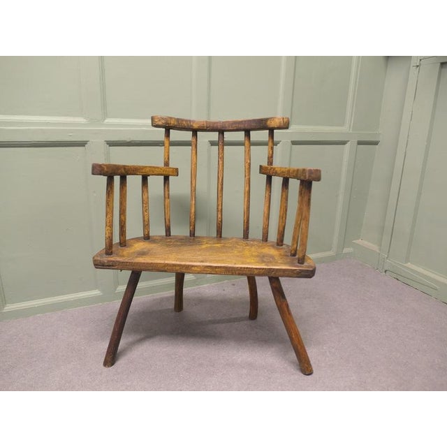 Antique Rustic Comb Back Armchair, 1700s For Sale - Image 3 of 8