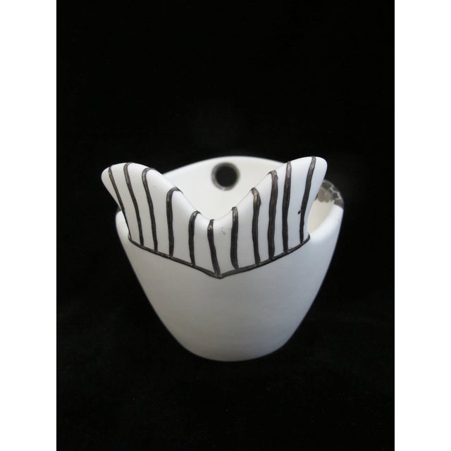 Mid 20th Century Emilia Castillo Mexico Sterling Silver Pottery Fish Ramen Bowl With Chopsticks For Sale - Image 5 of 12