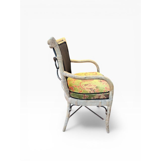 Ferguson Copeland “Brighton” Faux Bamboo Rattan Armchairs, Set of 4 For Sale - Image 9 of 15