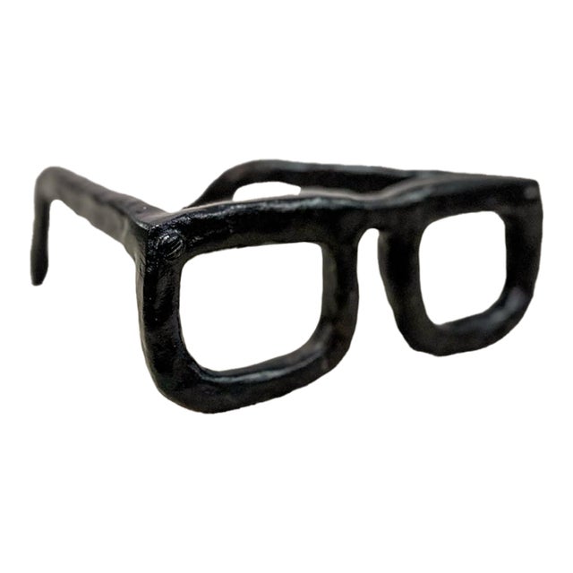 Vintage Manuel Ferreiro “La Mirada” Bronze Glasses Sculpture Art MCM Decor For Sale