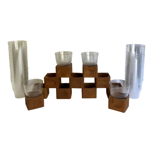Swedish Teak Cup Holders Herbert B Hyman’s Square - 12 For Sale