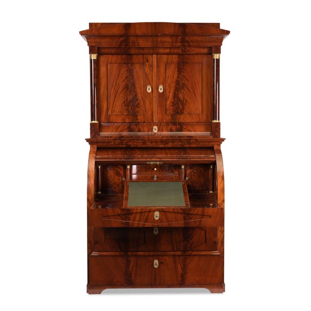 Vintage Cylinder Secretaire with Attachment For Sale - Image 16 of 18