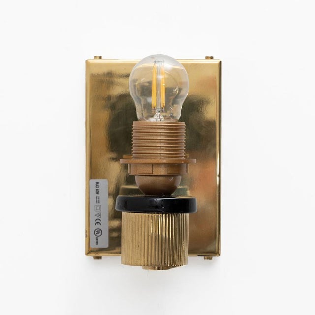 Black Italian Murano Glass Wall Sconces with Gold Dust Inclusions and Brass, 2000s, Set of 2 For Sale - Image 8 of 9