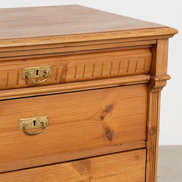 Wood 19th Century Danish Pine Chest of Four Drawers For Sale - Image 7 of 11