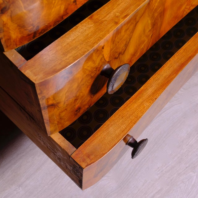 Wood Chippendale Sideboard with 2 Doors 4 Drawers & Illuminated and Mirrored Bar Compartment, 1970s For Sale - Image 7 of 18