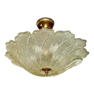 Murano Gold Rugiadoso Glass Semi Flush Mount Ceiling Light For Sale