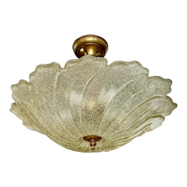 Murano Gold Rugiadoso Glass Semi Flush Mount Ceiling Light For Sale