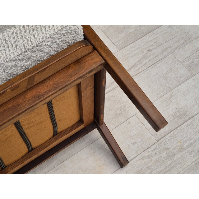 Danish Armchair in White Furniture Fabric & Beech, 1960s For Sale - Image 15 of 18