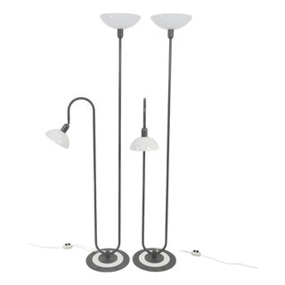Postmodern Uplighter Floor Lamps, Italy, 1980s, Set of 2 For Sale