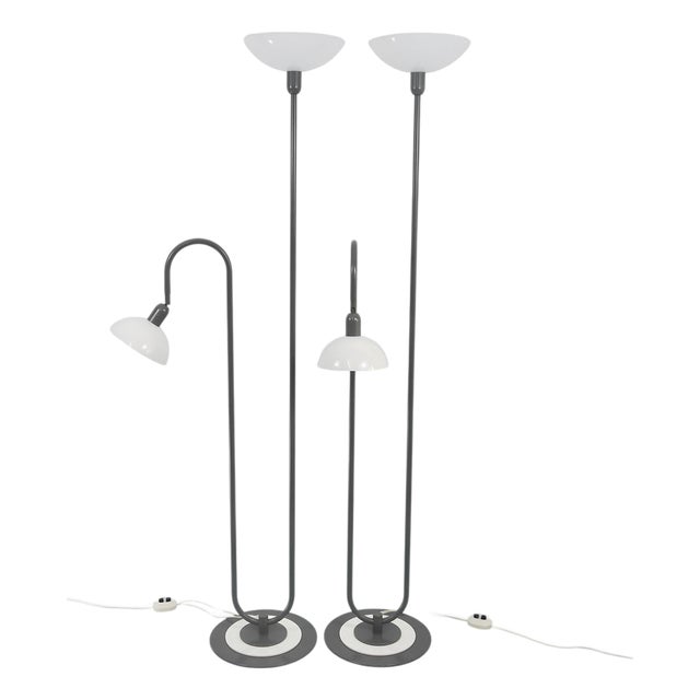 Postmodern Uplighter Floor Lamps, Italy, 1980s, Set of 2 For Sale