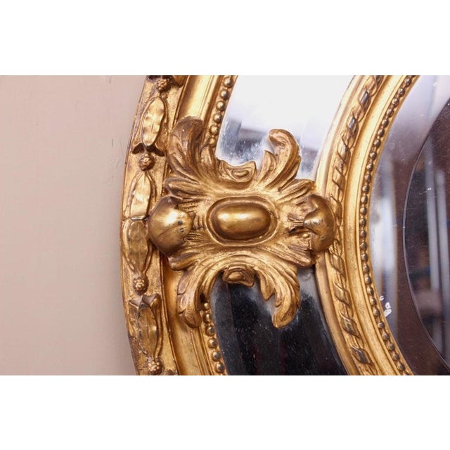 Victorian Giltwood Oval Marginal Plate Mirror For Sale - Image 6 of 11