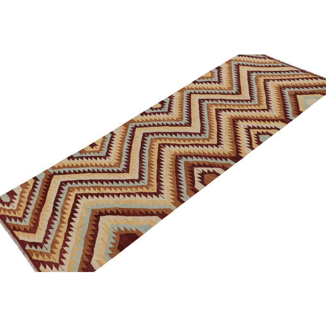 Rug & Kilim 2010s Rug & Kilim’s Tribal Style Kilim in Red, Blue and Beige-Brown Geometric Patterns For Sale - Image 4 of 8