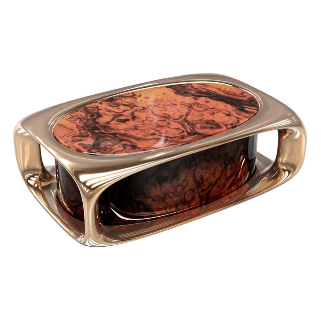 "Gusto" Coffee Table with Bronze, Handmade Bizimyer Furniture. Unmatched. Unrivalled. Designed by Hasan Samet Bizimyer....