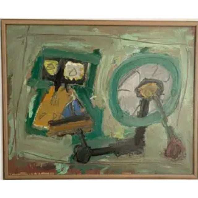A signed painting with a certain formal primitivism, classical subtlety and the groundbreaking gesture of the avant-garde.