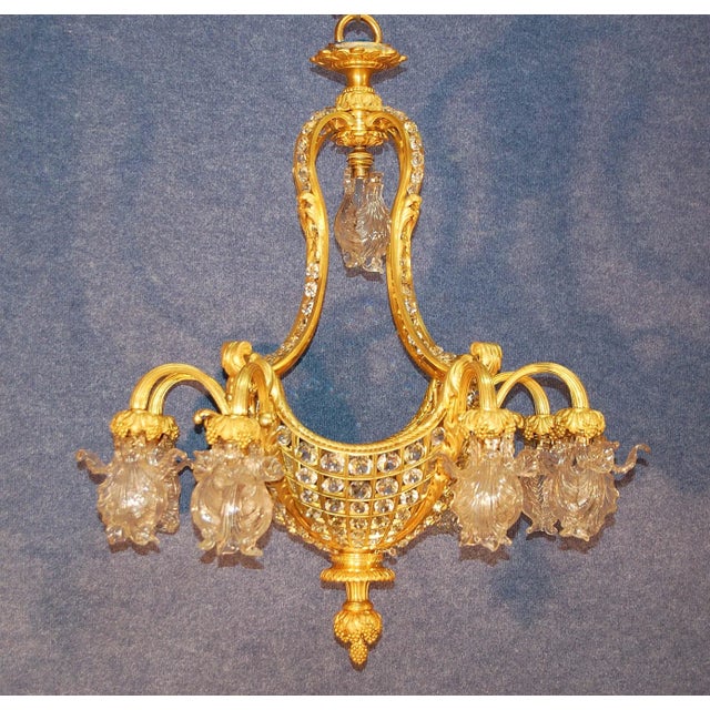 19th Century Gilt Bronze & Crystal Chandelier For Sale - Image 13 of 13