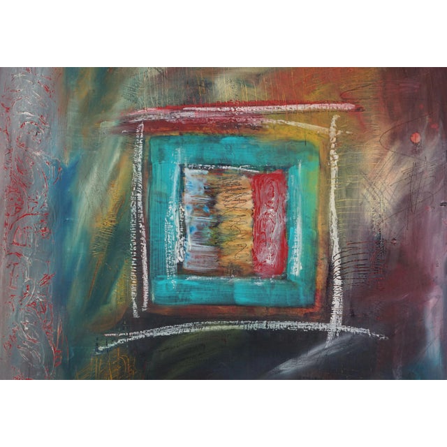 Contemporary Mid 20th Century "Dreaming in the Blue" Abstract Oil Painting For Sale - Image 3 of 7