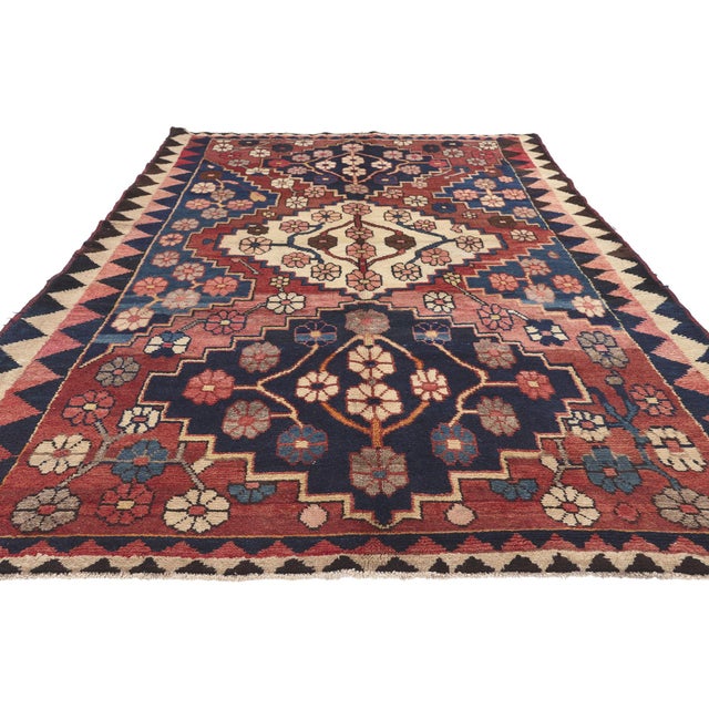 Modern Antique Persian Shiraz Rug - 04'11 X 09'00 For Sale - Image 3 of 9