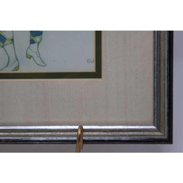 Pair of Leon Bakst 1921 Harlequin Costume Color Lithographs, Silk Matted For Sale - Image 15 of 18