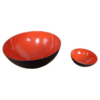 Red Krenit Bowls by Herbert Krenchel Torben Ørskov, Set of 2, 1960s For Sale
