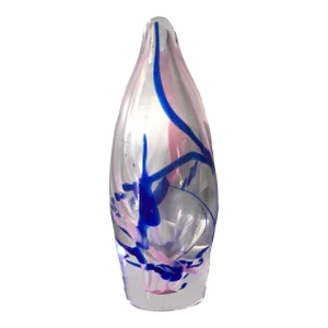 Murano Italian Sommerso Art Glass Vase 1950s Mid Century Modern