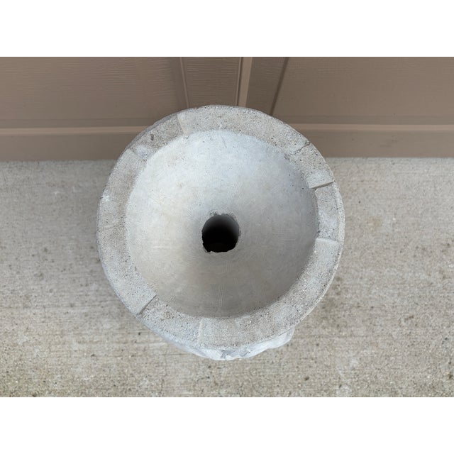 Vintage Neoclassical Cast Stone Triple Dolphin Garden Pedestal For Sale In South Bend - Image 6 of 11