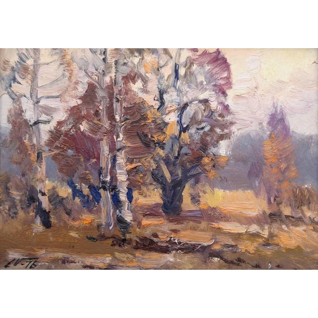 Autumn landscape. 1976. Oil on cardboard, 22x31 cm edgars vinters (1919-2014) edgars vinters is working in oil, watercolor...