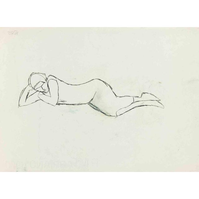 Pen drawing on paper. Hand signed in pencil lower right. Very good condition . This piece is attributed to the mentioned...
