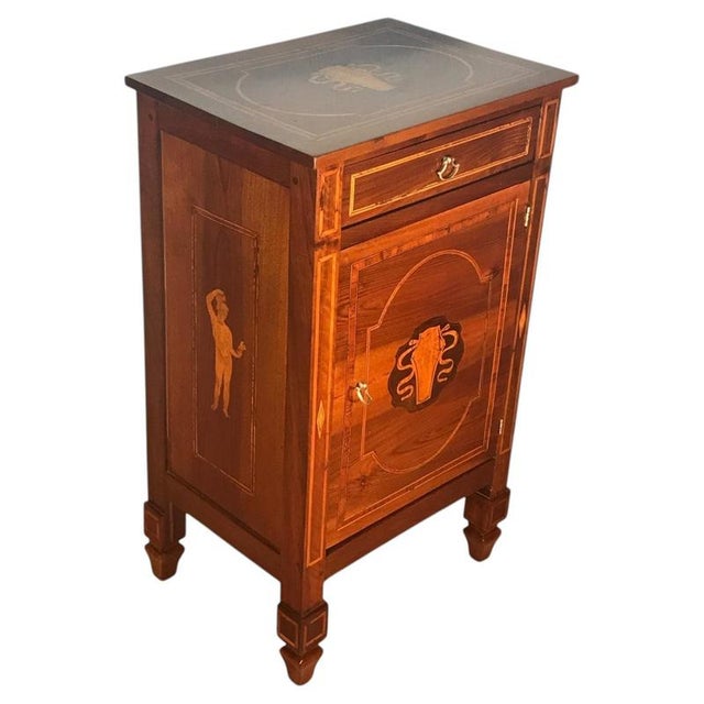Brown Neo-Classical Italian Provincial Walnut and Yew Marquetry Cabinet, 1780 For Sale - Image 8 of 8