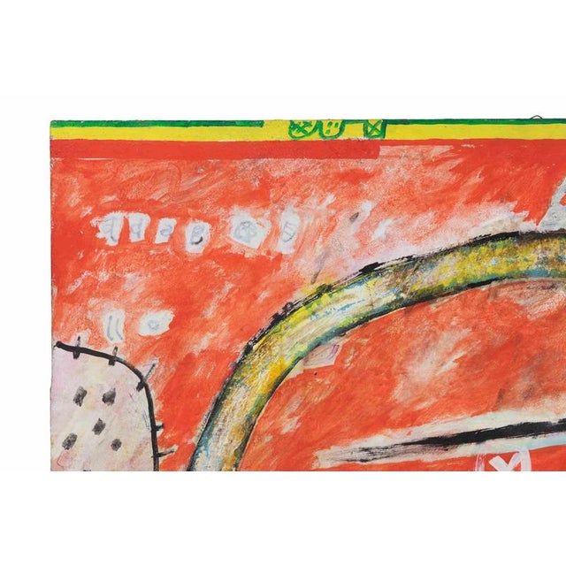 1970s Martin Bradley, Red Image, 1974, Oil on Plywood For Sale - Image 5 of 7