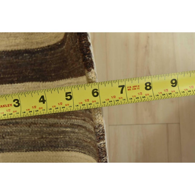 Kilim Runner 2’7” X 9’6” Brown Wool Striped Handwoven Oriental Rug For Sale - Image 11 of 13