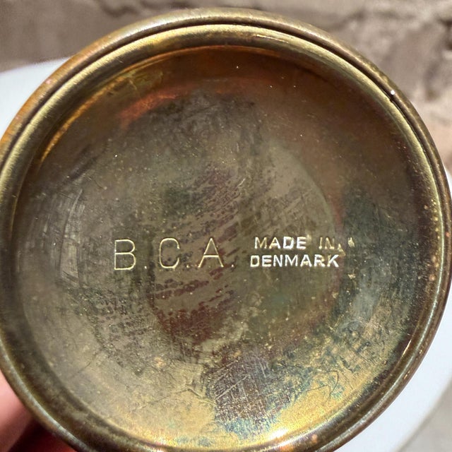 b.c.a. Brass Candle Holders or Oil Lamps From Denmark Mid-Century Modern For Sale - Image 11 of 11