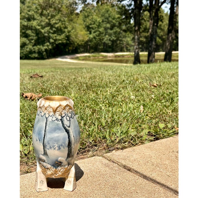 Turn-Teplitz Alexandra Porcelain Works Ernst Wahliss Winter Snow Ice Curtain Vase c.1905-1910 For Sale - Image 15 of 15