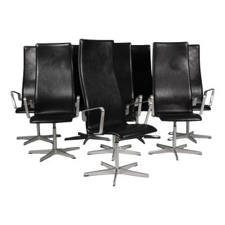 Oxford Highback Chairs attributed to Arne Jacobsen, 2008, Set of 8 For Sale